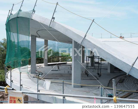 Construction of an observation deck on Mt. Godai Construction of an observation deck on Mt. Godai 139647555