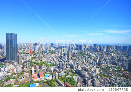 Scenery of Tokyo Tower and Azabudai Hills Mori JP Tower, Minato-ku, Tokyo Scenery of Tokyo Tower and Azabudai Hills Mori JP Tower, Minato-ku, Tokyo 139647708