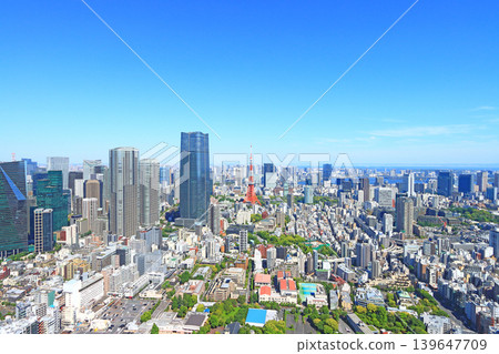 東京鐵塔與麻布台山風景 東京都港區森 JP 塔 139647709