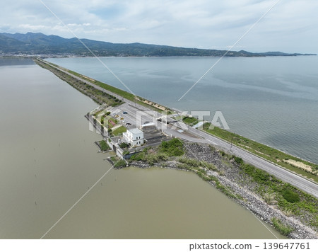 雲仙多良海線，諫早灣填海堤岸：空拍畫面 139647761