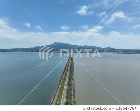 Unzen Tara Sealine, Isahaya Bay Reclamation Embankment: Aerial Footage Unzen Tara Sealine, Isahaya Bay Reclamation Embankment: Aerial Footage 139647764