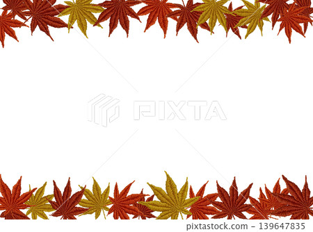[Autumn Leaves Horizontal Frame] Hand Embroidery Illustration Material 139647835