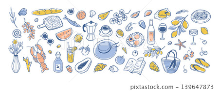 Mediterranean lifestyle elements collection Mediterranean lifestyle elements collection 139647873
