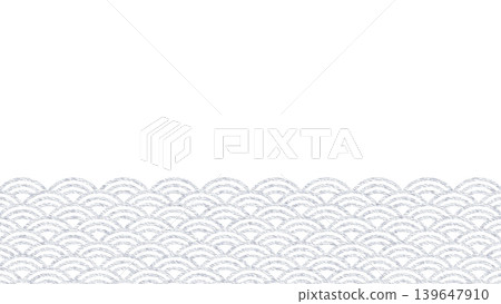 Japanese-style wave pattern background material: silver, white, textured. Bottom frame for wedding and Japanese-style design cutouts. Transparent background. Japanese-style wave pattern background material: silver, white, textured. Bottom frame for wedding and Japanese-style design cutouts. Transparent background. 139647910