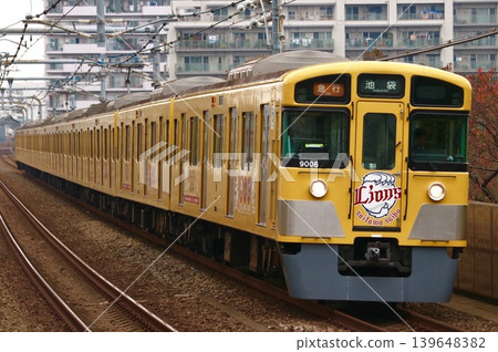 Seibu Line displaying the Lions logo 139648382