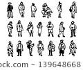 City people, crowd set. Hand-drawn vector data. 139648668