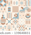 Modern Minimalist Geometric Scandinavian Background with Pastel Earth Tone Elements. 139648831