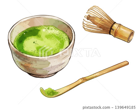 A mouthwatering illustration of matcha A mouthwatering illustration of matcha 139649185