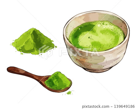 A mouthwatering illustration of matcha A mouthwatering illustration of matcha 139649186