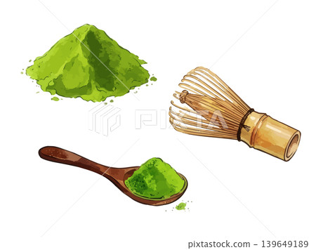 A mouthwatering illustration of matcha A mouthwatering illustration of matcha 139649189