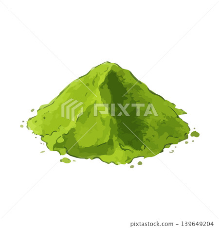 一幅令人垂涎欲滴的抹茶和茶葉插圖。 一幅令人垂涎欲滴的抹茶和茶葉插圖。 139649204