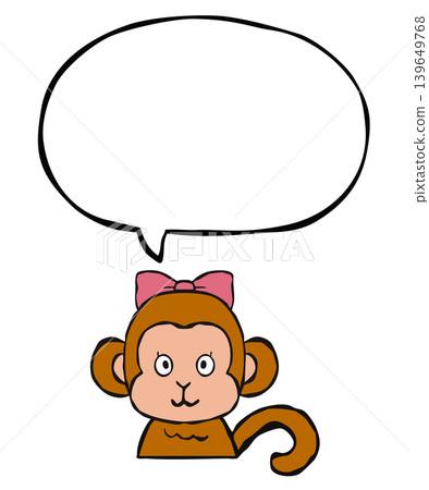 [Speech bubble] One-point design element: monkey 139649768