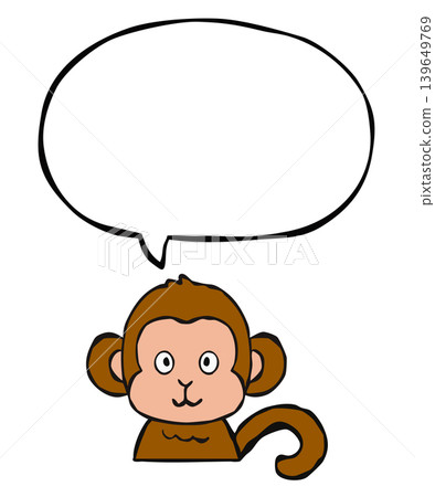 [Speech bubble] One-point design element: monkey 139649769