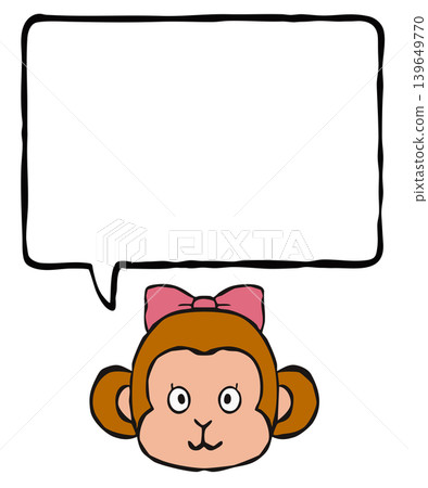 [Speech bubble] One-point design element: monkey 139649770