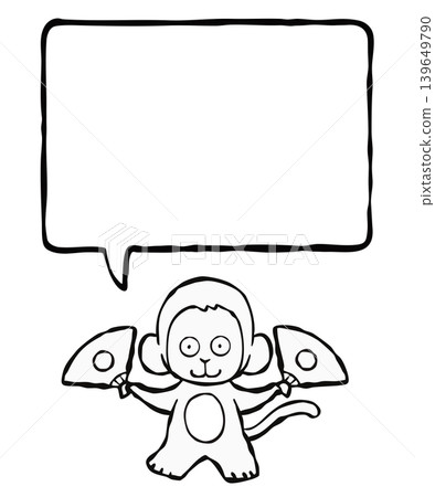 [Speech bubble] One-point design element: monkey 139649790