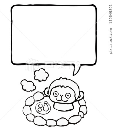 [Speech bubble] One-point design element: monkey 139649801