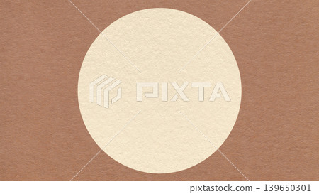 Warm brown paper texture background with light cream circle and copy space for banner, presentation, template 139650301