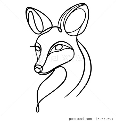 Fox animal line art minimalist black and white elegant abstract illustration Fox animal line art minimalist black and white elegant abstract illustration 139650694
