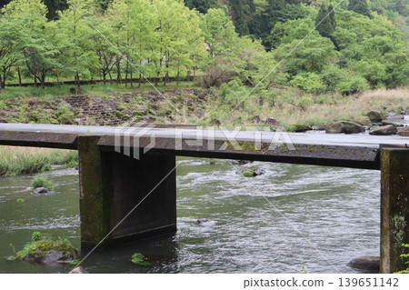 大分縣一座橫跨河流的潛水橋 139651142