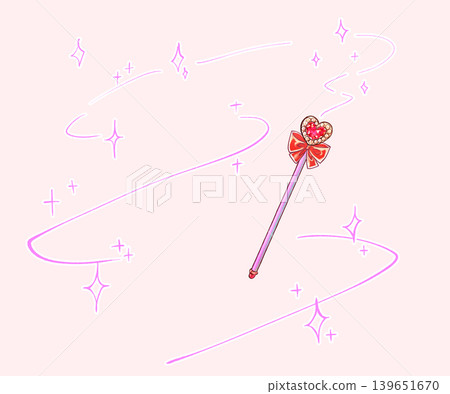 An image of casting a spell with a magic wand. An image of casting a spell with a magic wand. 139651670