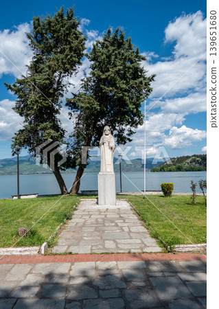 Greece, The statue depicts Bishop Germanos Karavangelis in Kastoria Greece, The statue depicts Bishop Germanos Karavangelis in Kastoria 139651680