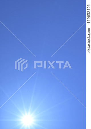 Blue sky and sun, direct sunlight, free space image (fixed shot) Blue sky and sun, direct sunlight, free space image (fixed shot) 139652503