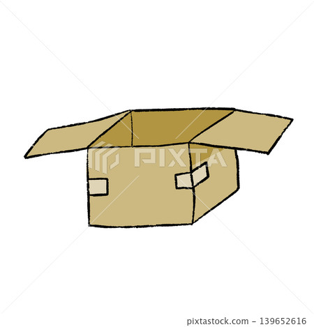 Shipping parcel open, brown cardboard box for delivery and warehouse storage, transport service container. Empty paper package isolated, logistics commerce mailing element. Shipping parcel. 139652616