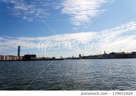 Gothenburg city skyline from Eriksberg waterfront on sunny day in Gothenburg, Sweden 139652684