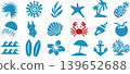 minimalist beach vacation symbols and tropical icons set 139652688