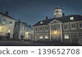 Porvoo, Finland - December 08, 2020: Historic buildings are beautifully illuminated at night in a charming town square, showcasing architectural details and warm ambiance 139652708