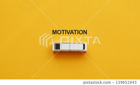 Motivation concept with low battery. Energy depletion. Motivation concept with low battery. Energy depletion. 139652843