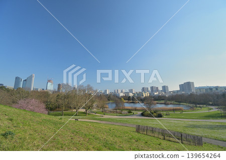 André Malraux Park in the suburbs of Paris with a view of buildings in the distance. French urban landscape (March 7, 2022) André Malraux Park in the suburbs of Paris with a view of buildings in the distance. French urban landscape (March 7, 2022) 139654264