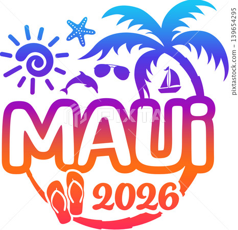 Maui Hawaii 2026 with Vacation and Trip Elements - Palm Tree Sunglasses Dolphin Maui Hawaii 2026 with Vacation and Trip Elements - Palm Tree Sunglasses Dolphin 139654295