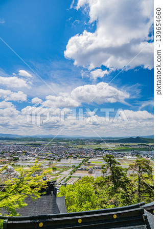 View of the Omi Plain from the Akagami-yama (Tarobo-yama) observation deck, Higashiomi City, Shiga Prefecture 139654660