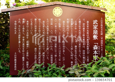 [Information board for the Morimoto family residence, a samurai residence of the Kaminoyama domain, in Kaminoyama City] 139654701