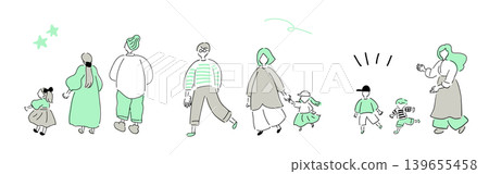 Families on the go, energetic kids, moms, dads | Gray x Mint Green Families on the go, energetic kids, moms, dads | Gray x Mint Green 139655458