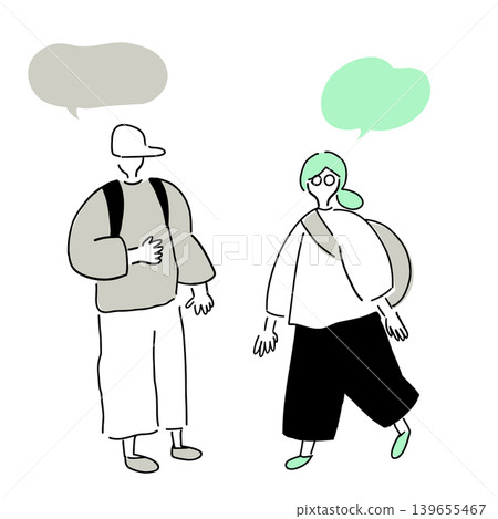 兩人聊天 | 灰色 x 薄荷綠 兩人聊天 | 灰色 x 薄荷綠 139655467