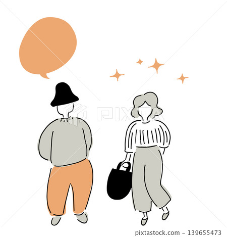 一對老年夫婦出門前,發了一條簡短的訊息 | 灰色 x 橙色 一對老年夫婦出門前,發了一條簡短的訊息 | 灰色 x 橙色 139655473