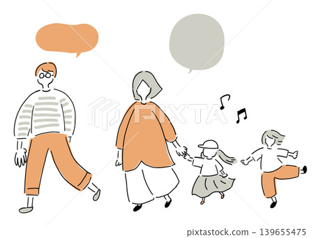 一個充滿活力的四口之家 | 灰色 x 橙色 一個充滿活力的四口之家 | 灰色 x 橙色 139655475