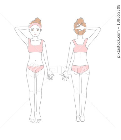 一組擺姿勢的女人的插圖 139655509