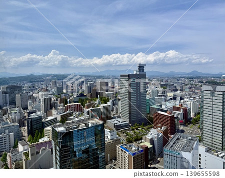 The cityscape of Sendai and the clouds The cityscape of Sendai and the clouds 139655598