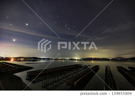 瀨戶內海上空的夏日星空：雲後的獵戶座 139655804