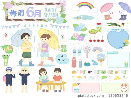 Cute June illustration material C 139655846