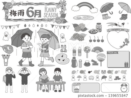 Cute June illustration material A Cute June illustration material A 139655847