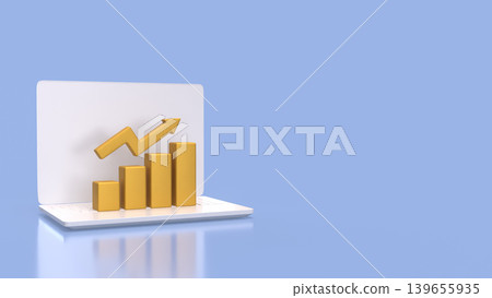 Online Business Growth Analytics Concept 3d render. Online Business Growth Analytics Concept 3d render. 139655935