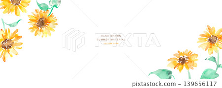 水彩畫。水彩風格的向日葵插圖。水彩手繪向量插圖。夏季向日葵背景。 水彩畫。水彩風格的向日葵插圖。水彩手繪向量插圖。夏季向日葵背景。 139656117