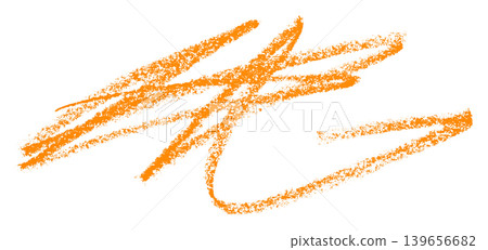 orange pencil strokes isolated on transparent background 139656682
