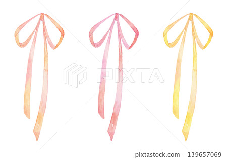 用水彩繪製的簡單絲帶插圖。 139657069