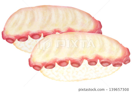 兩份章魚壽司的插圖 139657308