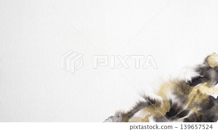 A bird's-eye view background on unbleached Japanese paper, with ink and champagne gold subtly blending. 139657524